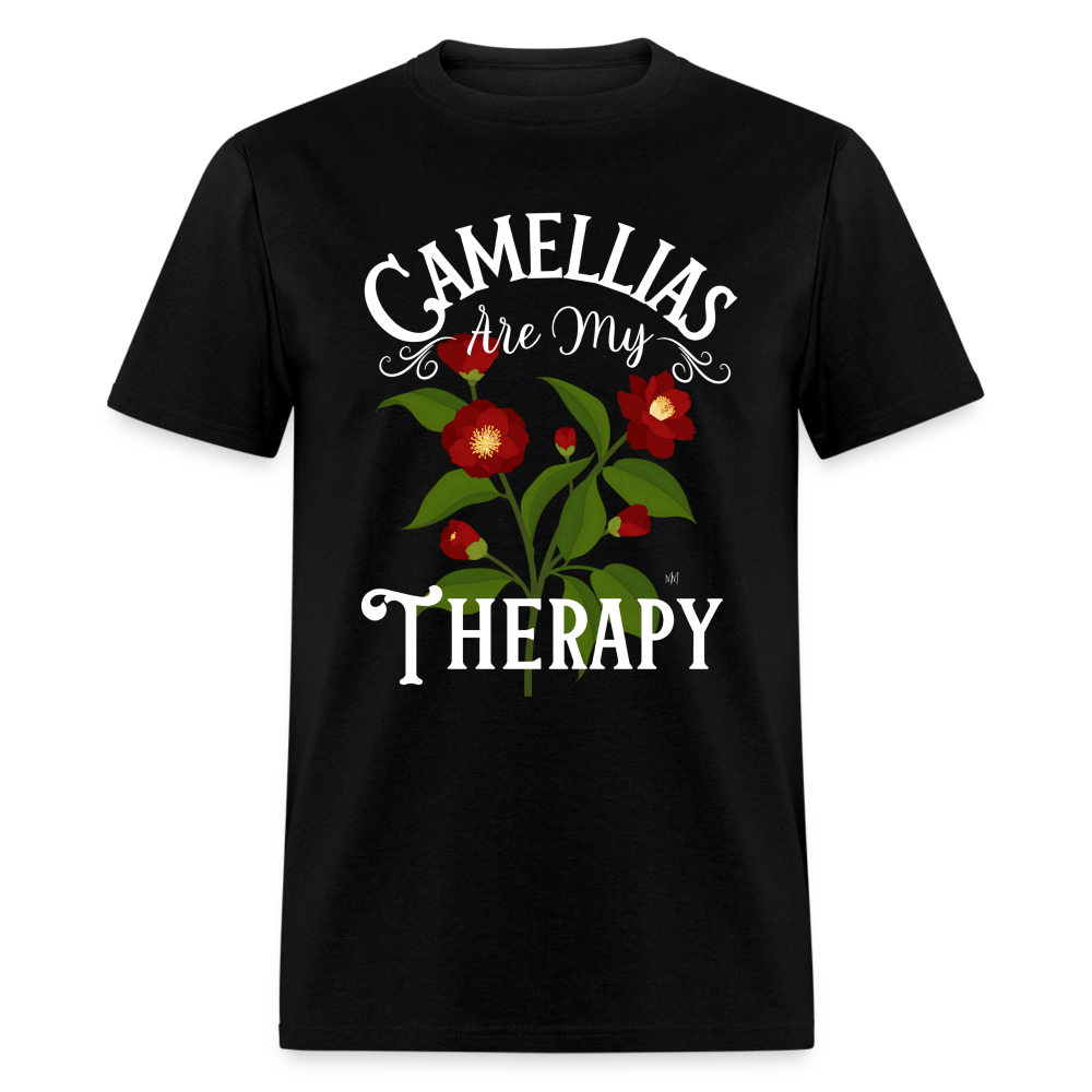 Camellias Are My Therapy Unisex Red Flower - black