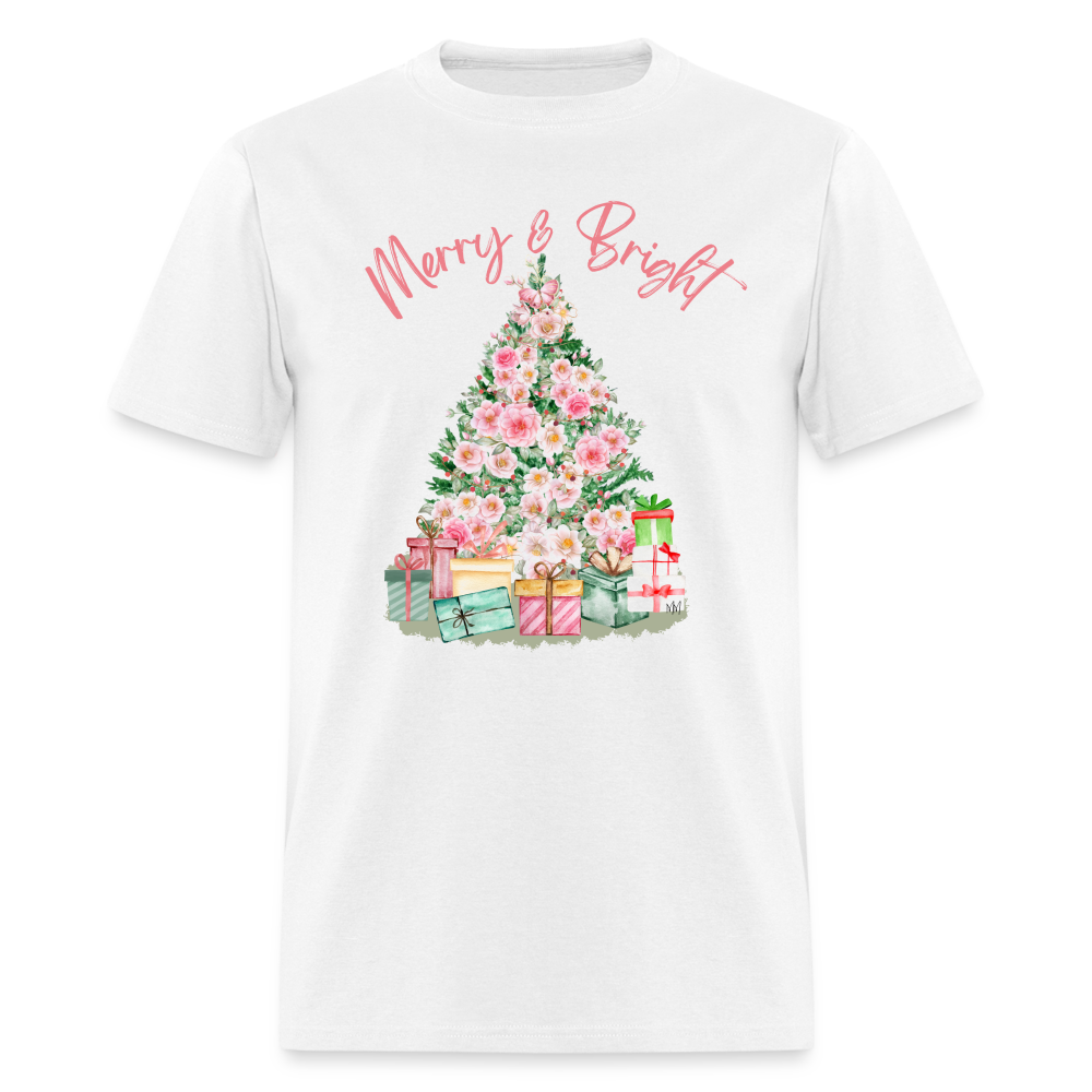 Camellia Christmas Tree Unisex T-Shirt - white