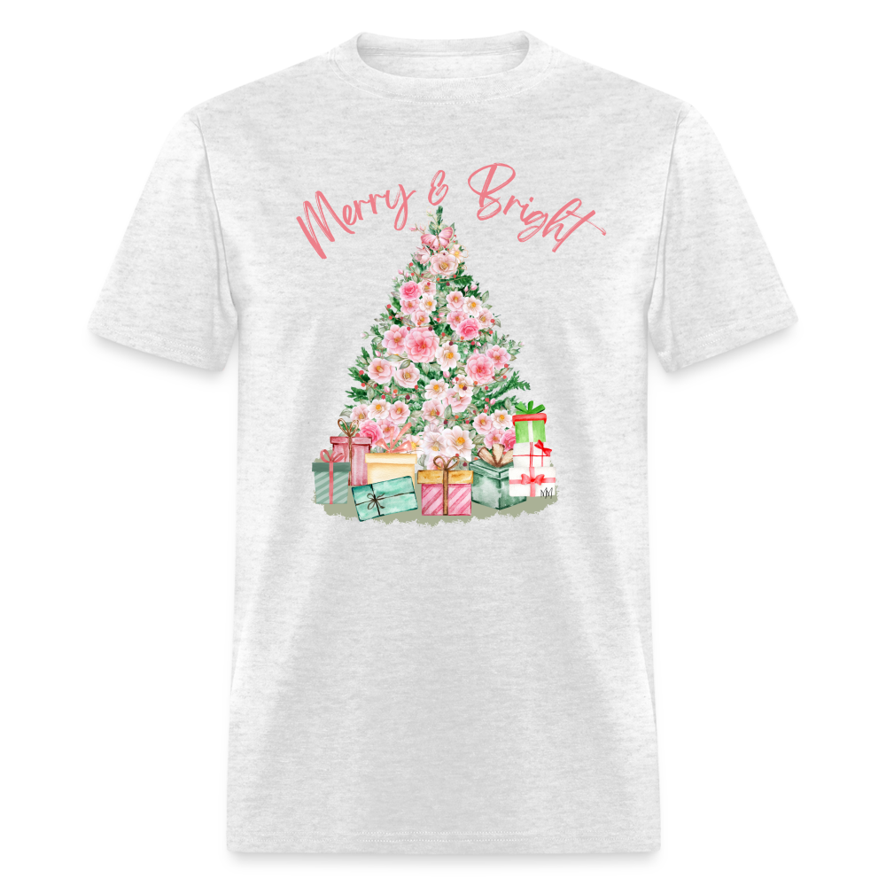Camellia Christmas Tree Unisex T-Shirt - light heather gray