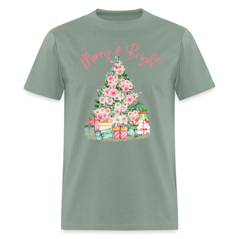 Camellia Christmas Tree Unisex T-Shirt - sage