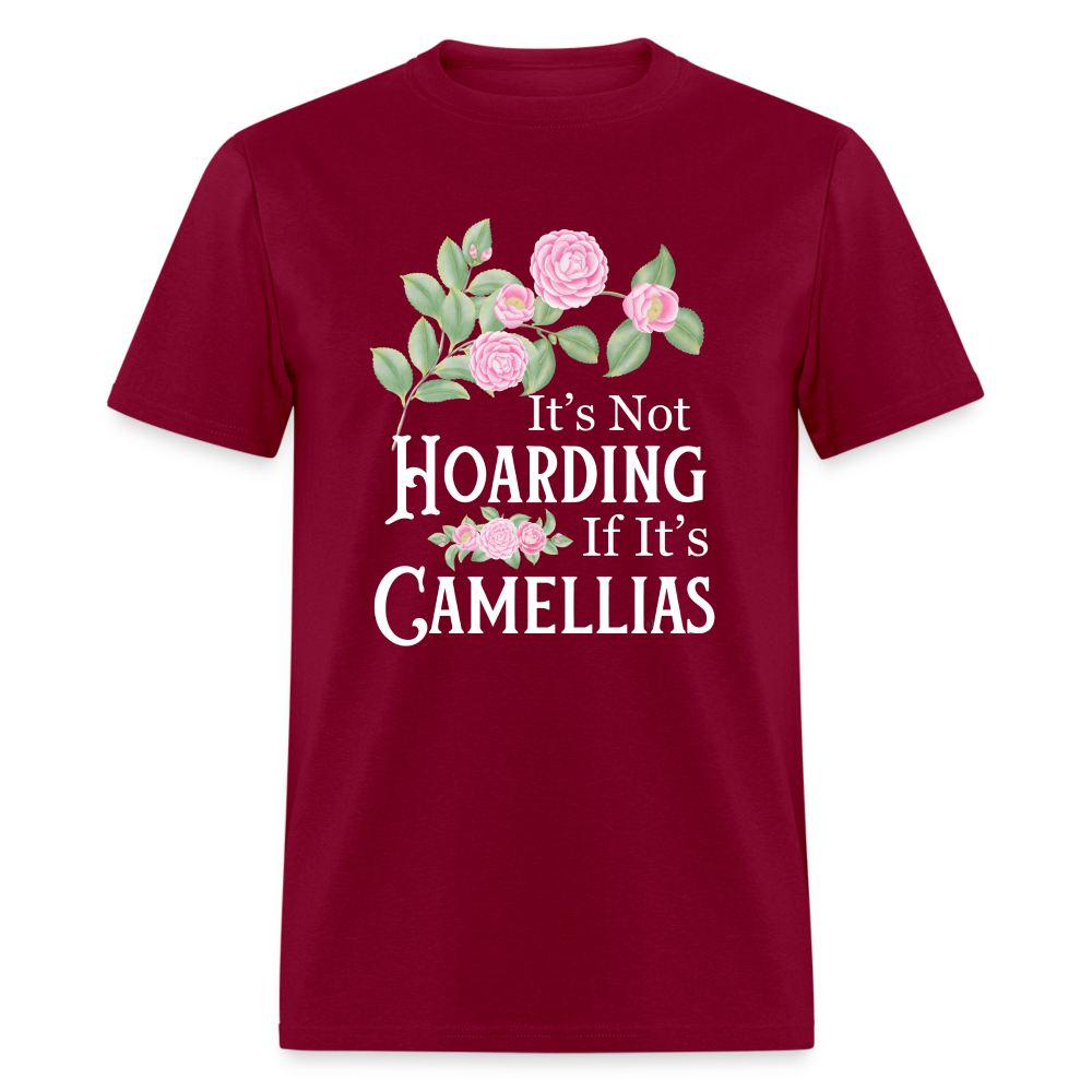 Camellia Hoarding Dark Unisex T-Shirt - burgundy