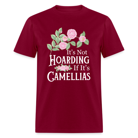 Camellia Hoarding Dark Unisex T-Shirt - burgundy